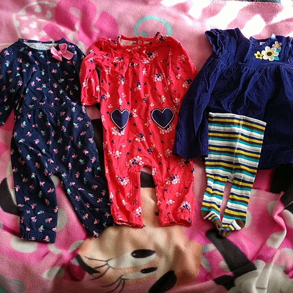 Girls 9 months footless sleepers